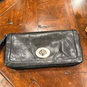 Coach Black Leather Clutch